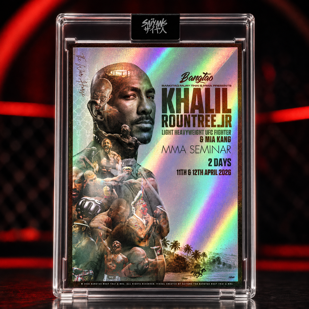 Khalil Rountree Jr Muay Thai UFC light heavyweight holographic trading card - Saiyans