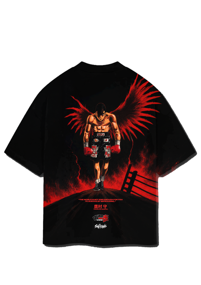 Takamura Hajime no Ippo t-shirt back print - boxing manga artwork by Saiyans