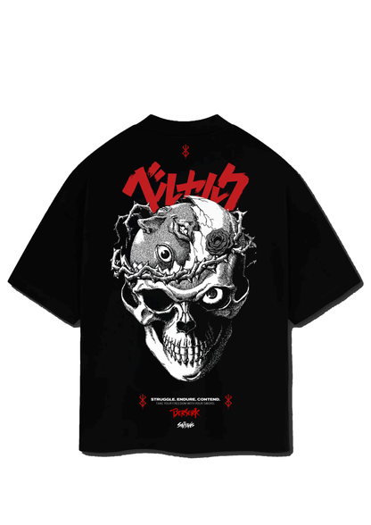 Guts Berserk Black Swordsman t-shirt back print - Saiyans dark fantasy manga collection