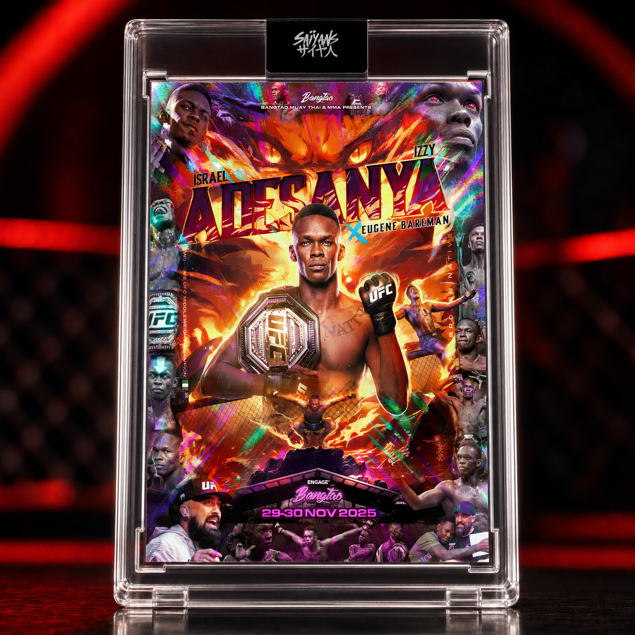 Israel Adesanya The Last Stylebender holographic UFC trading card - Saiyans