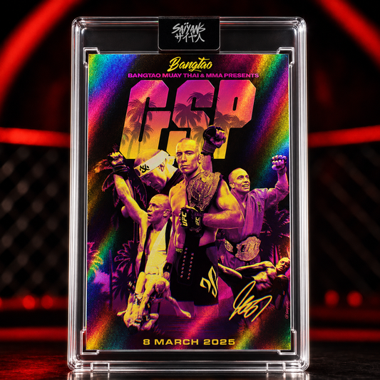 Georges St-Pierre GSP two-division UFC champion holographic trading card - Saiyans