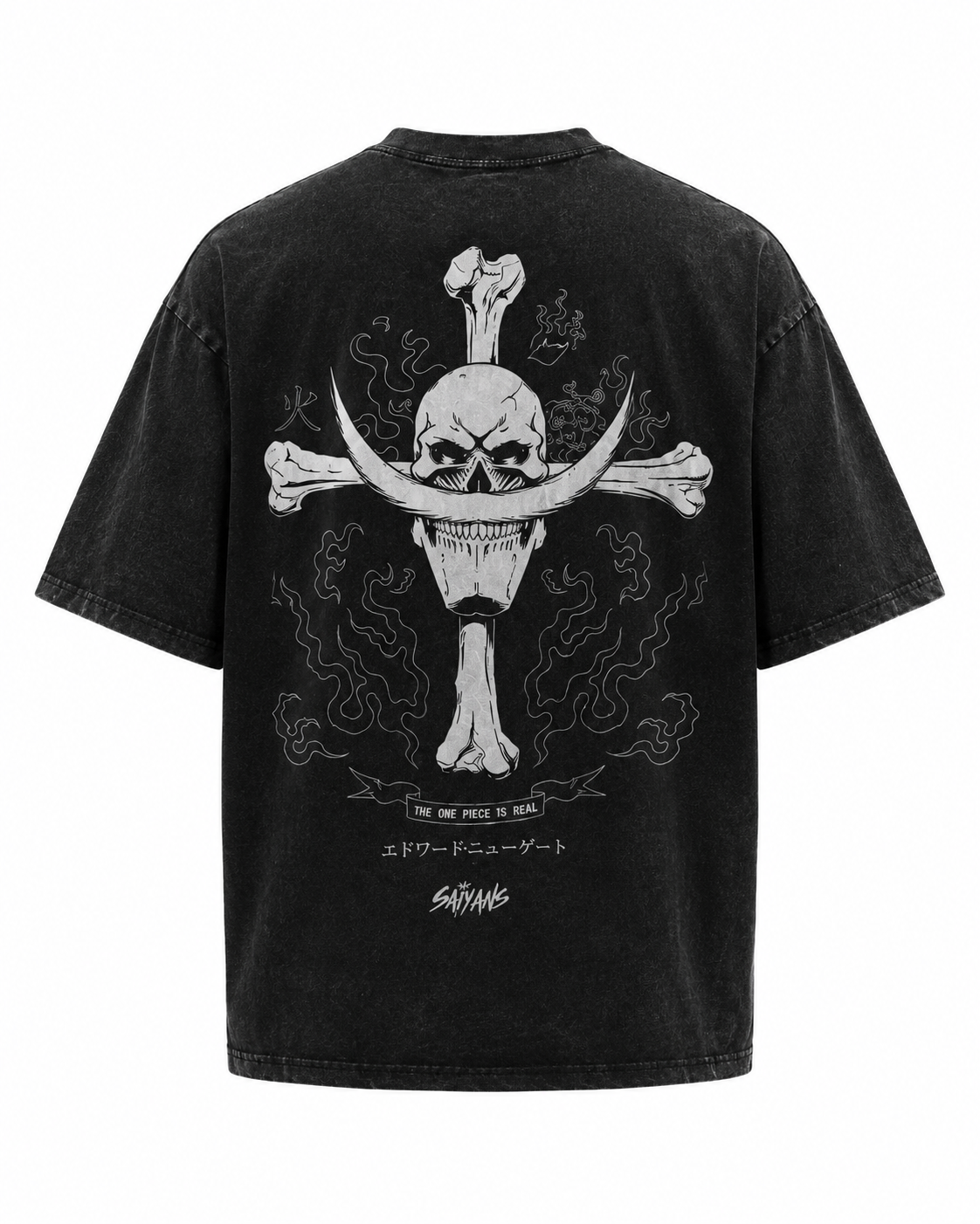 Whitebeard t-shirt chest graphic close-up - Saiyans One Piece collection