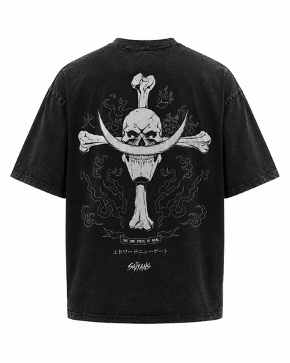 Whitebeard t-shirt chest graphic close-up - Saiyans One Piece collection