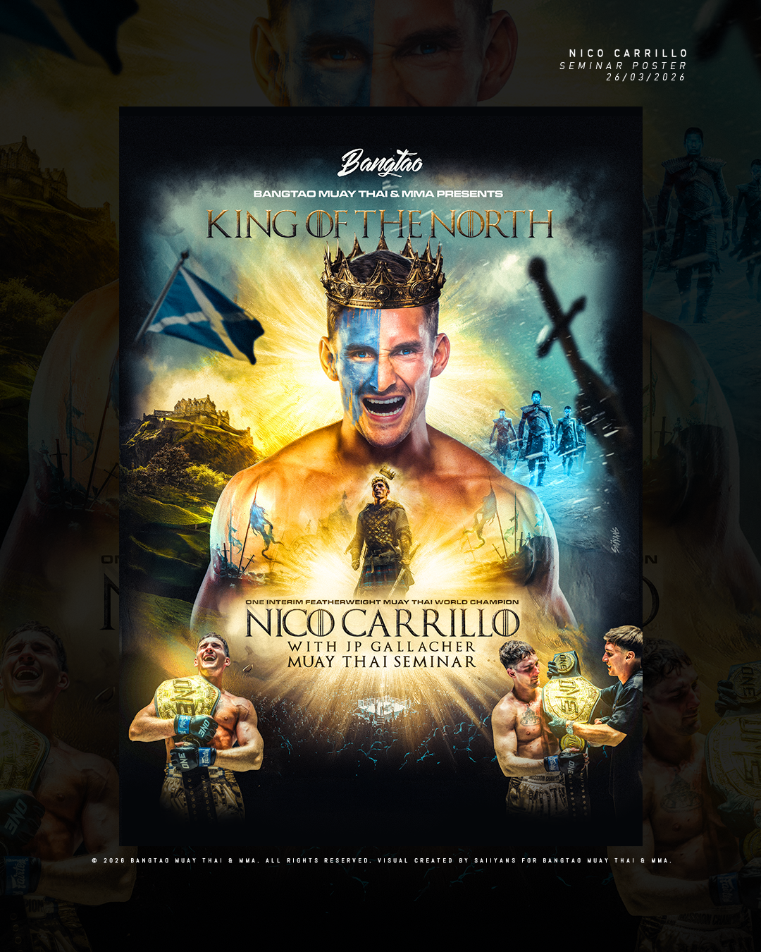 Custom fight poster design package with A3 and Instagram formats
