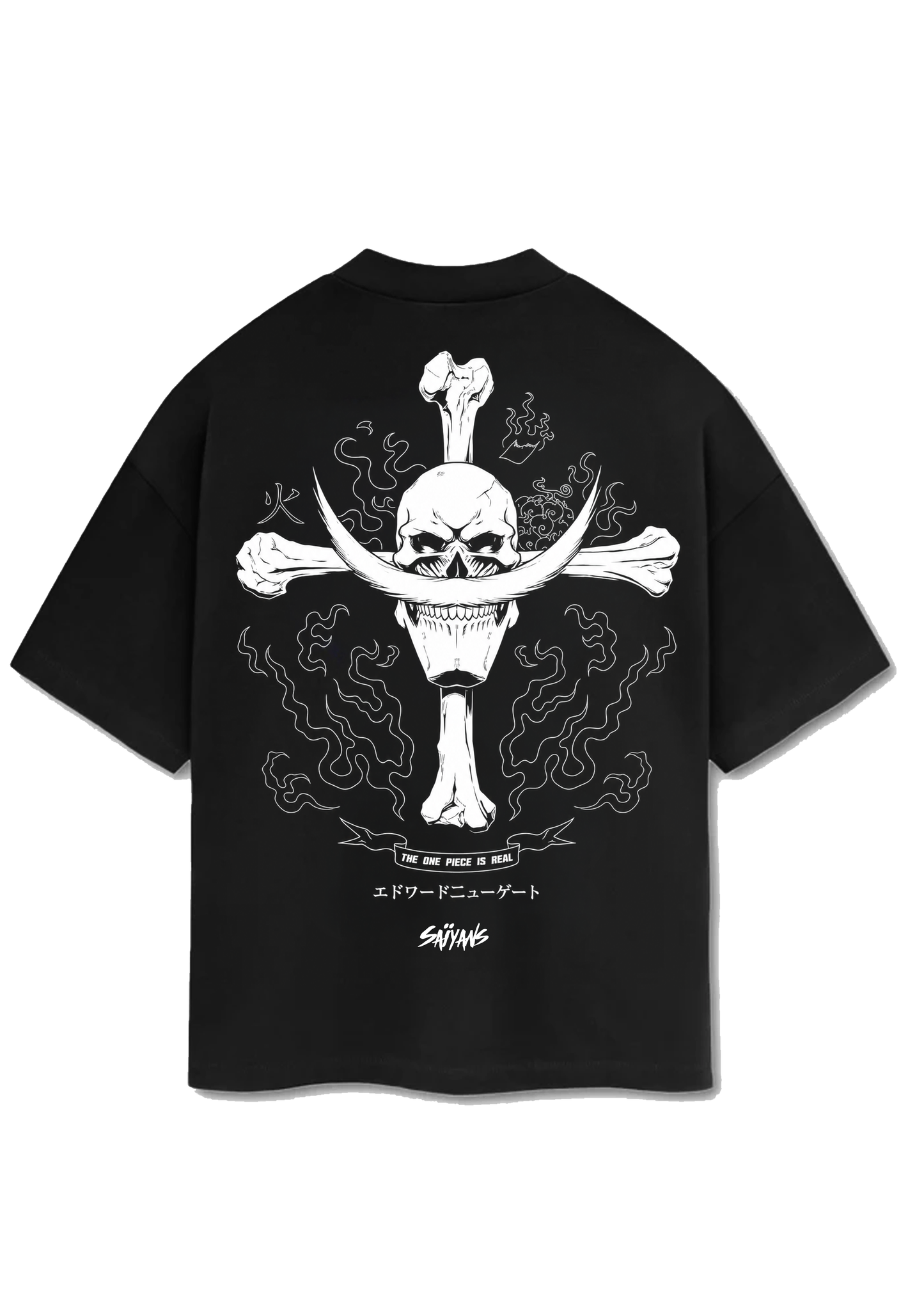 Whitebeard oversized anime streetwear t-shirt front view - Saiyans One Piece collection