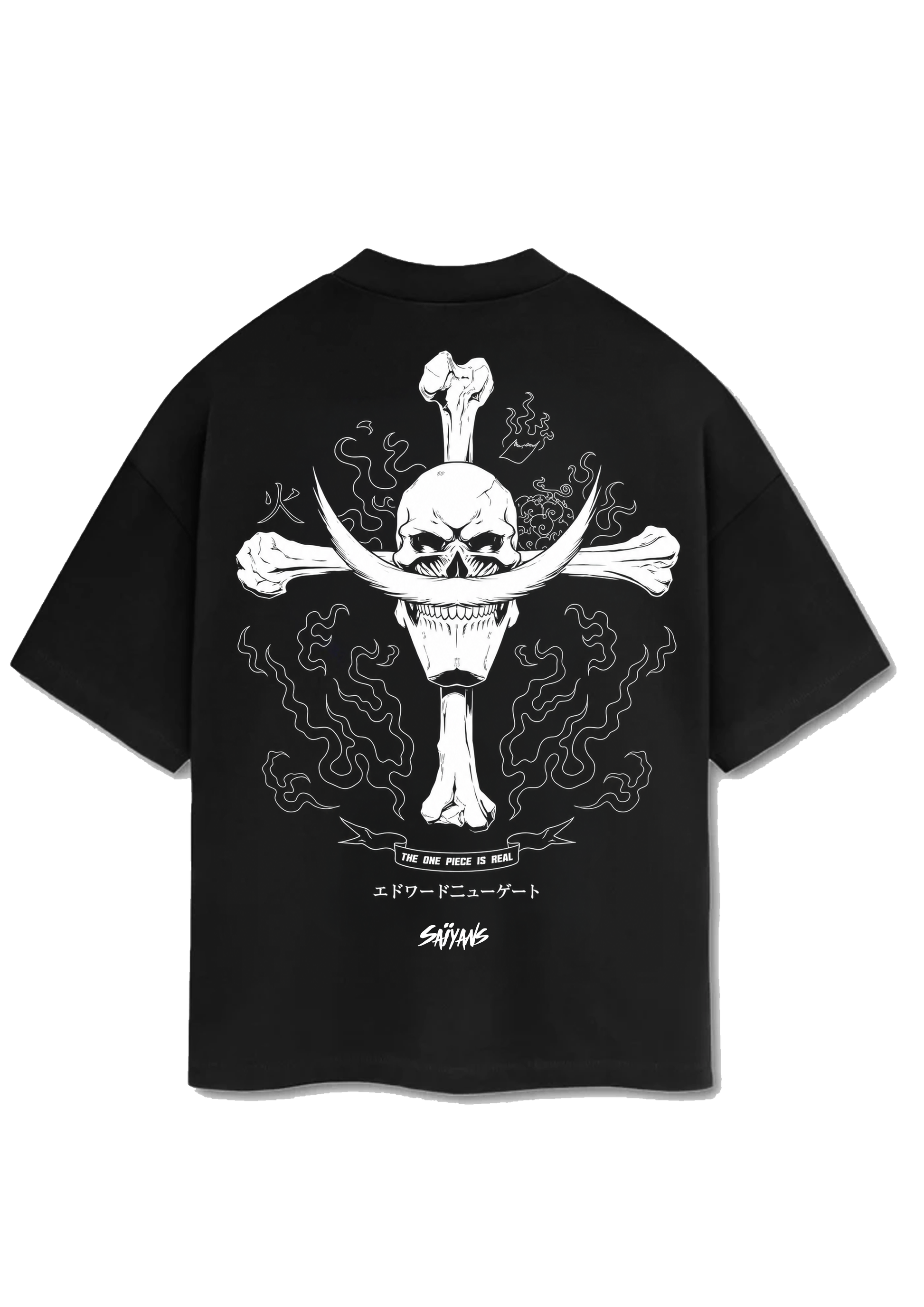 Whitebeard oversized anime streetwear t-shirt front view - Saiyans One Piece collection