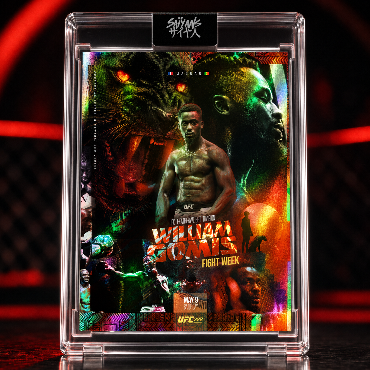 William Gomis French featherweight UFC holographic trading card - Saiyans