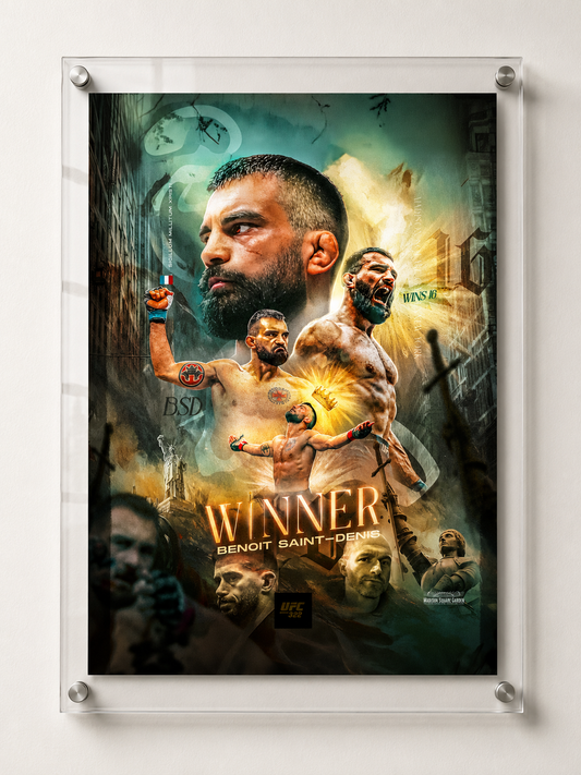 Benoit Saint Denis French warrior spirit MMA fight poster combat art print - Saiyans