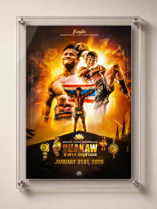 Buakaw Muay Thai heritage fight poster combat art print - Saiyans Thailand