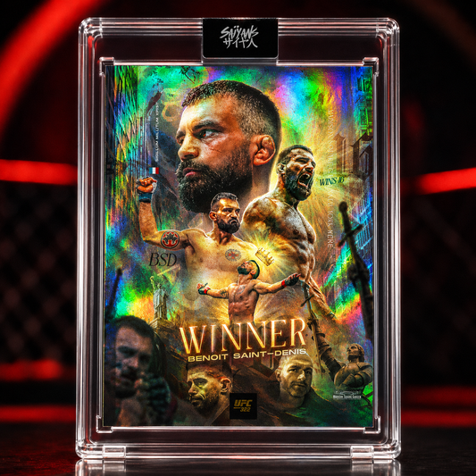 Benoit Saint Denis God of War French lightweight holographic UFC trading card - Saiyans