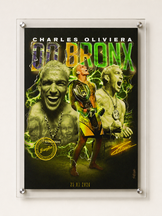 Charles Oliveira controlled aggression MMA fight poster combat art print - Saiyans