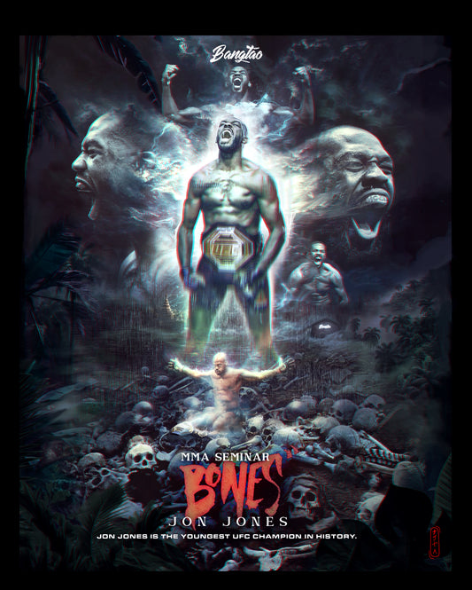 Custom fight poster design for UFC fighter Jon Jones by Saiyans