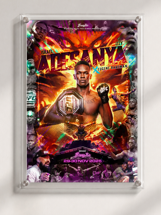 Israel Adesanya UFC middleweight champion MMA fight poster combat art print - Saiyans