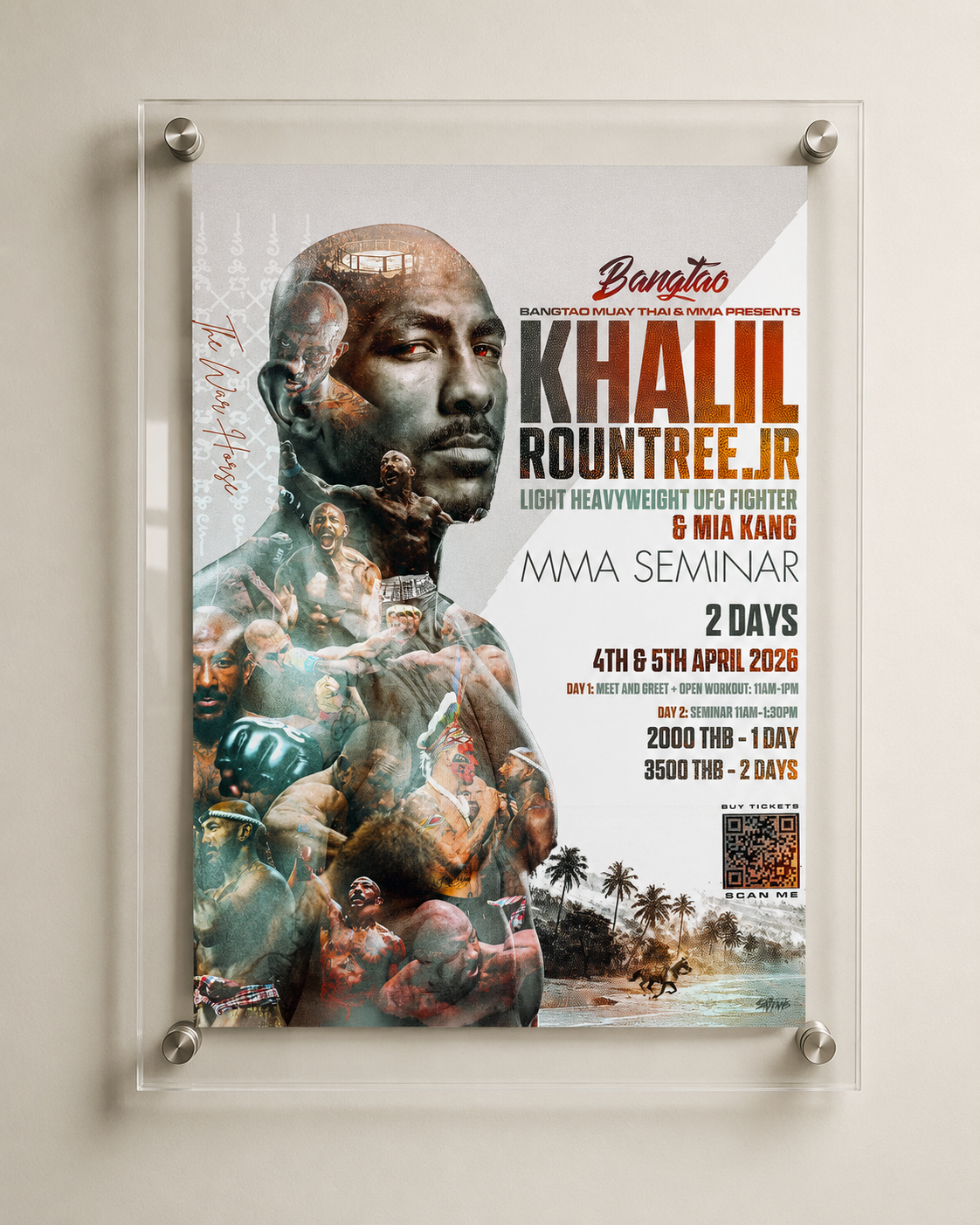 Khalil Rountree Jr explosive power MMA fight poster combat art print - Saiyans