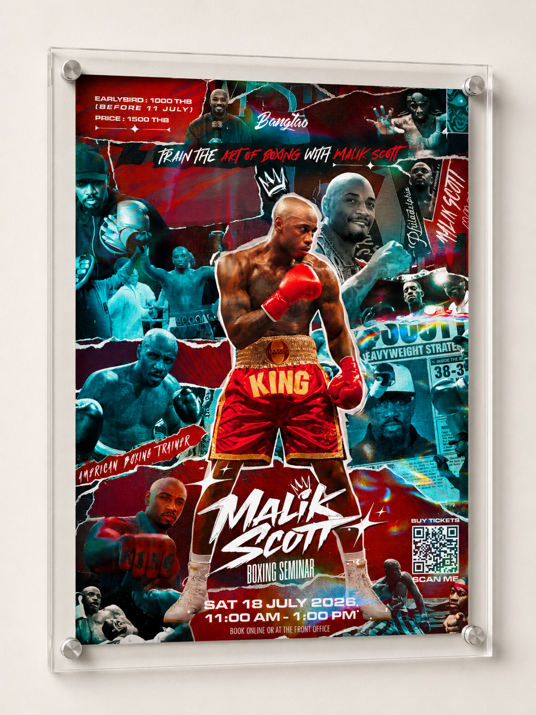 Malik Scott heavyweight boxer fight poster combat art print - Saiyans