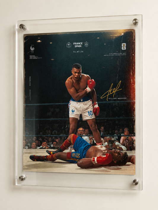 Kylian Mbappe x Muhammad Ali fictional sports icons art print poster - Saiyans
