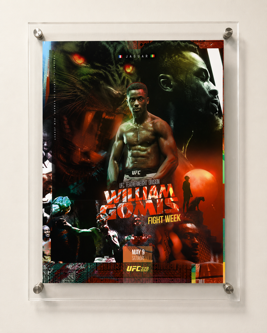 William Gomis French UFC fighter MMA fight poster combat art print - Saiyans
